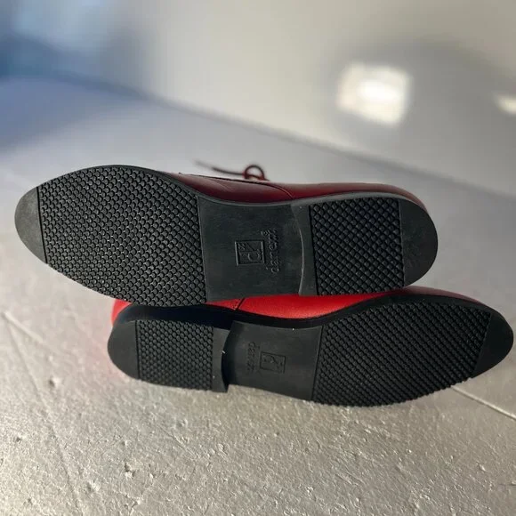 Red Leather Women's Boots - Picture 7 of 9